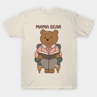 Mama Bear Reading T-Shirt